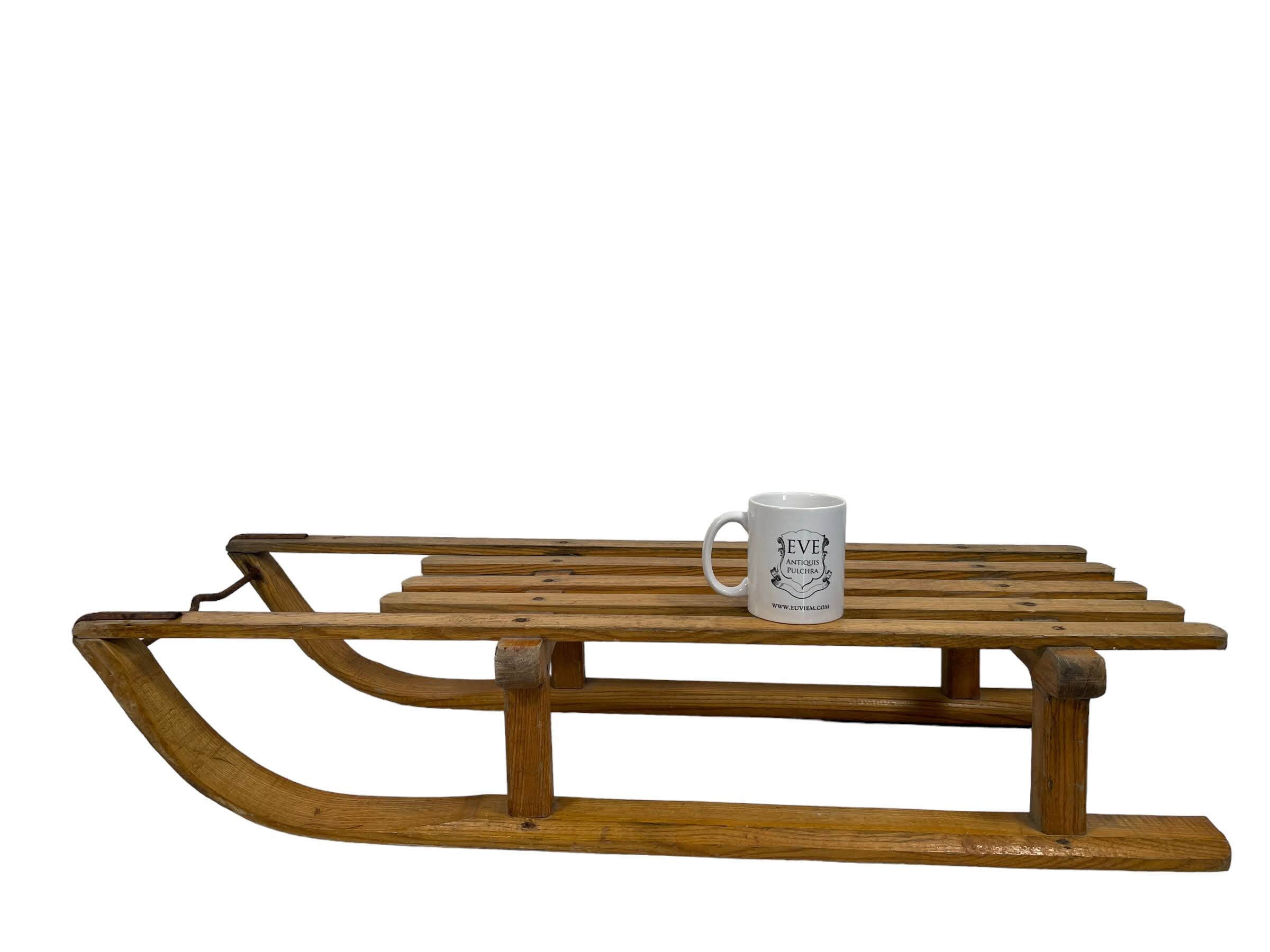 Vintage French Donnay Wood Wooden Snow Sled Sledge Sledging