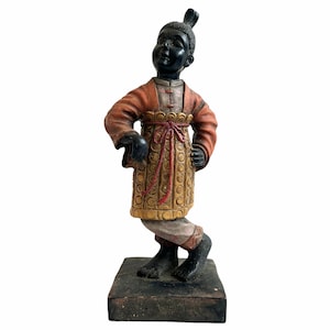 Vintage Asian Dancing Man Small Ornament Decor Display Statue Figurine Resin Figurine Gift Present Dancer circa 1990&#39;s / EVE of Europe