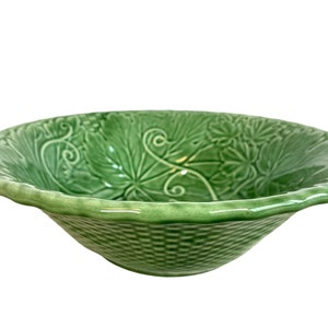 Vintage Portugese Green Grape Vine Bowl Dish Platter Plate Ceramic Catch-All Trinket Serving circa 1970-80&#39;s / EVE