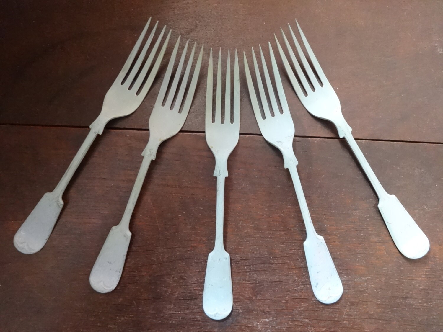 Vintage Anglais Burma Silver Fork Dinner Eating Cutlery Silverware Flatware Green Heavily Tarnished 