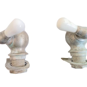 Vintage French Metal Ceramic Kitchen Bathroom Sink Plug Opening Lever Pull Plumbing Bathroom Kitchen Taps c1950s / EVE Europe