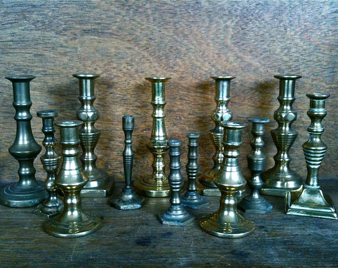 Vintage Tiny Candlesticks / Odd Collection of 13 / English Etsy