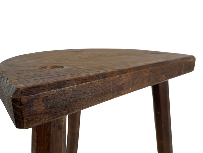 Vintage French Milking Stool Wooden Wood Chair Seat Kitchen Table Farm ...