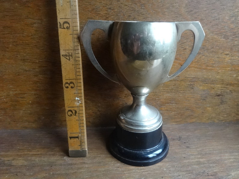 Vintage English EPNS Metal Trophy Cup Engraved Devonshire Cup Winners Award Prize Trophies circa 1953 English Shop