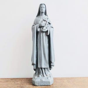 Vintage Französischer Gips Heiliger Therese Nonne katholische religiöse Figur Ornament Kirche um 1930-50 / EVE of Europe