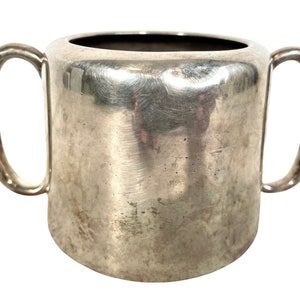 Vintage English Silver Plated EPNS Sheffield Sugar Cube Pot Metal Container Dish Tarnish Patina Cafe Restaurant Decor circa 1920-40's / EVE