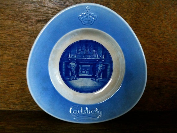 Buy Danish Carlsberg Beer Blue and White Dish Plate Ashtray Circa 1970 80 s EVE of Europe Online in India Etsy