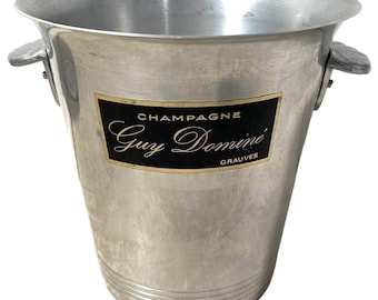 Vintage French Guy Domine Silver Metal Champagne Wine Ice Bucket Pot Container Cooler Display Stand Pot c1990's / EVE