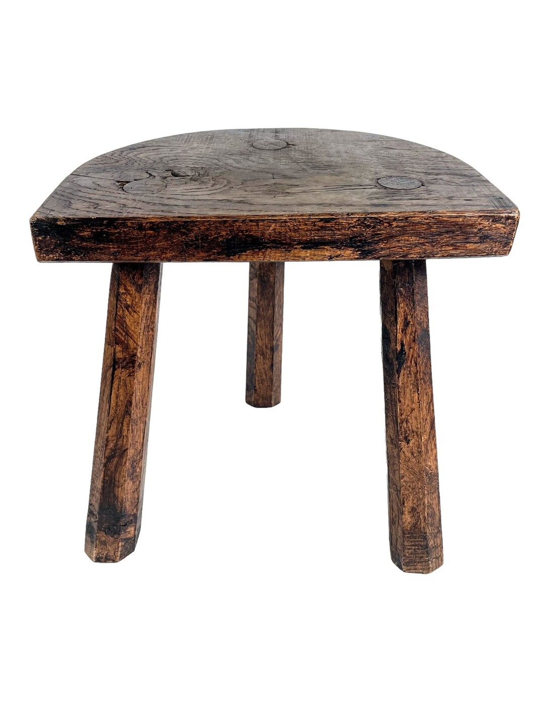 Vintage French Large Chunky Wooden Wood Milking Stool Chair Seat Table ...