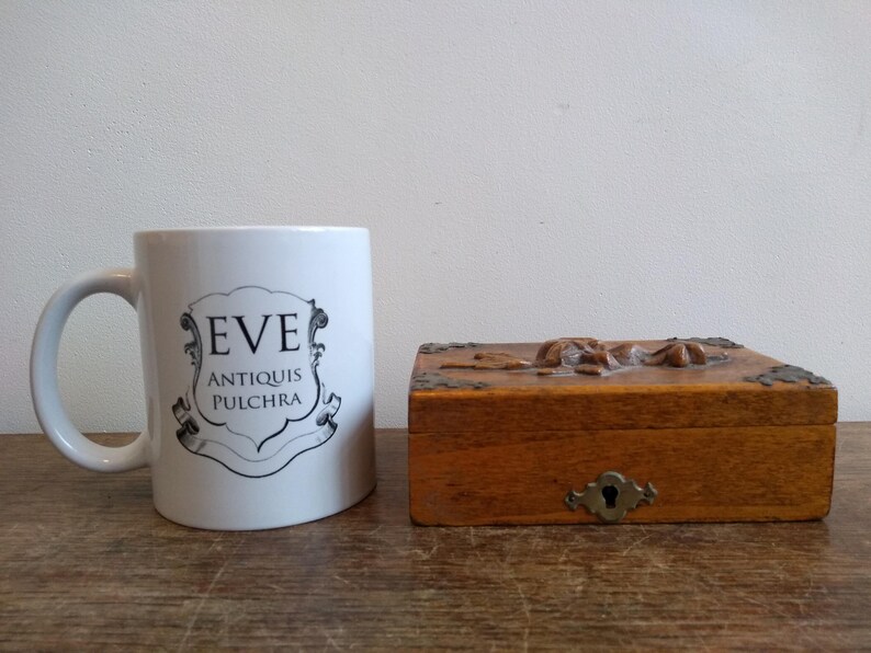 Vintage French Rustic Wooden Wood Storage Box Pot Carrier Holder Sorter Display Jewellery Jewelry Catch All c1950-60/'s EVE of Europe