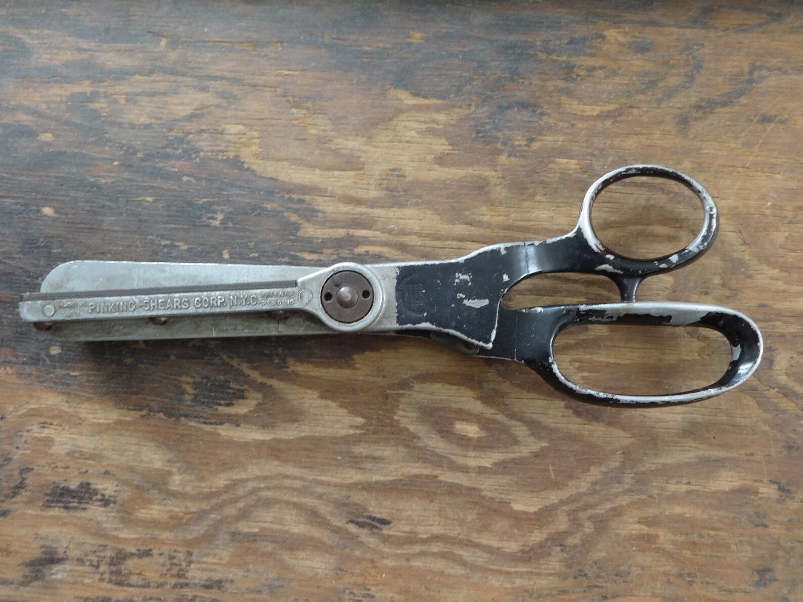 Antique American Pinking Shears Corp NYC Large Scissor Snips Etsy