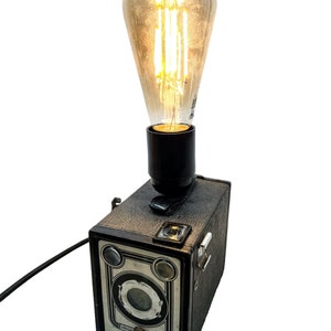 Antique German Vrede Box Upcycled Camera With Light Attachment Bulb Holder Desktop Bedside Lamp circa 1920&#39;s / EVE