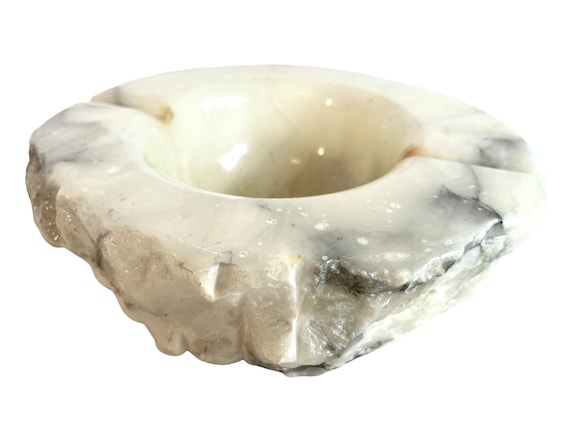 Vintage Italian Alabaster Marble Stone Hand Shaped Carved Large