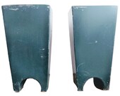 Vintage French Sheet Steel Heavy Metal Planter Aqua Sea Green Flower Pot Display Stand Vase Flowers Garden Display c1980-90 39 s EVE Europe