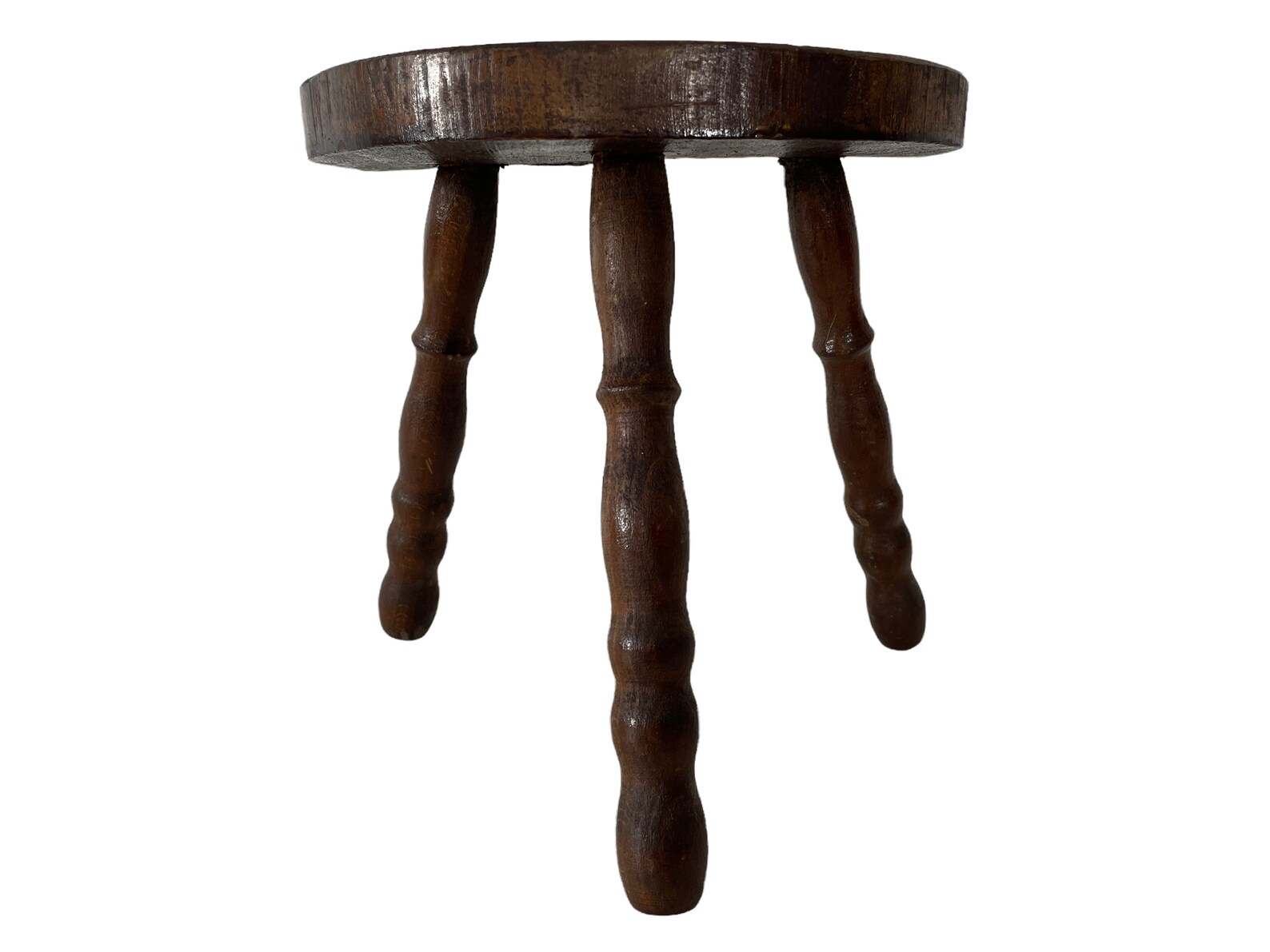Vintage Stool French Wooden Wood Milking Chair Seat Kitchen Table Farm ...
