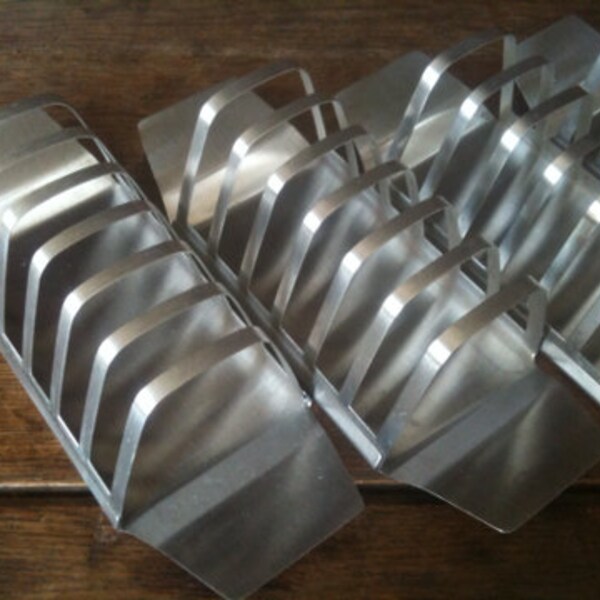 Vintage English hotel light weight toast racks listed individually more than one available stainless steel circa 1970/80's / English Shop