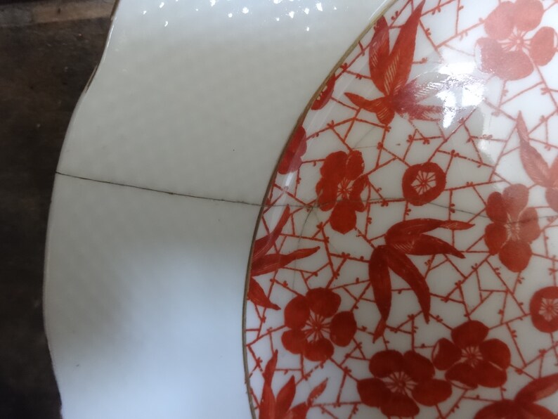 Antique English staple repaired dinner plate Messr Daniella Bond Street London circa 1900/'s English Shop