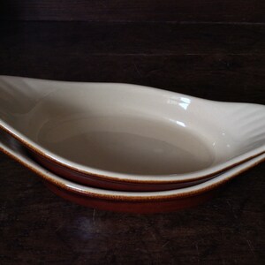 Vintage English Two Single Serving Oven Savory Sweet Bake Bowl Baking Cooking Dish circa 1970's / EVE