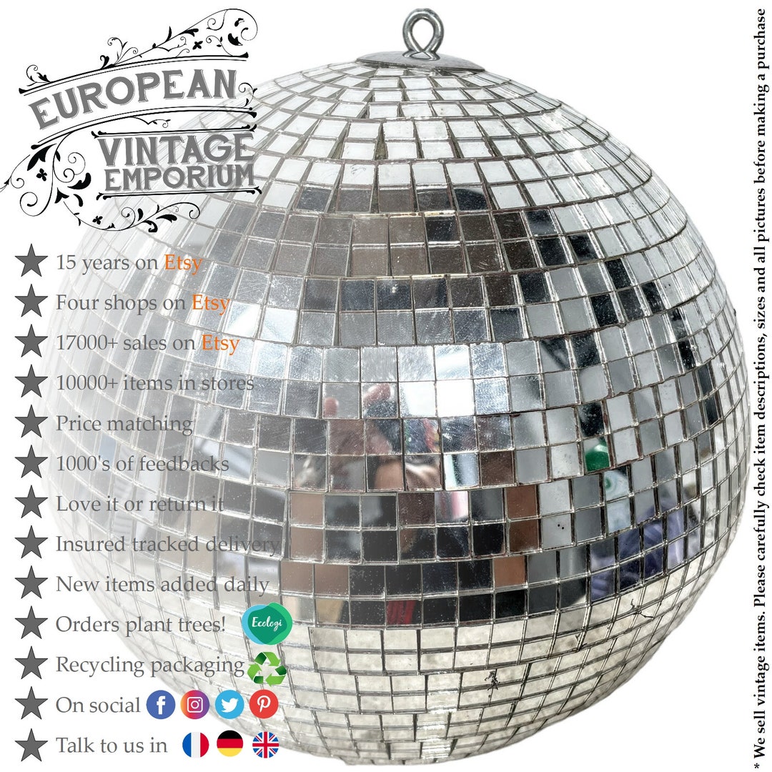 Vintage French Original Disco Ball Globe Dancing Mirror Light Etsy