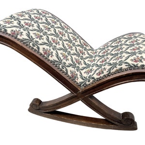Vintage Footstool Rocking Cushioned Padded Foot Stool Rest Footrest Chair circa 1960&#39;s / EVE