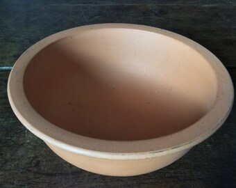 Vintage English Plain and Simple Terracota Bowl Dish Rustic Clay Stoneware circa 1970's / EVE
