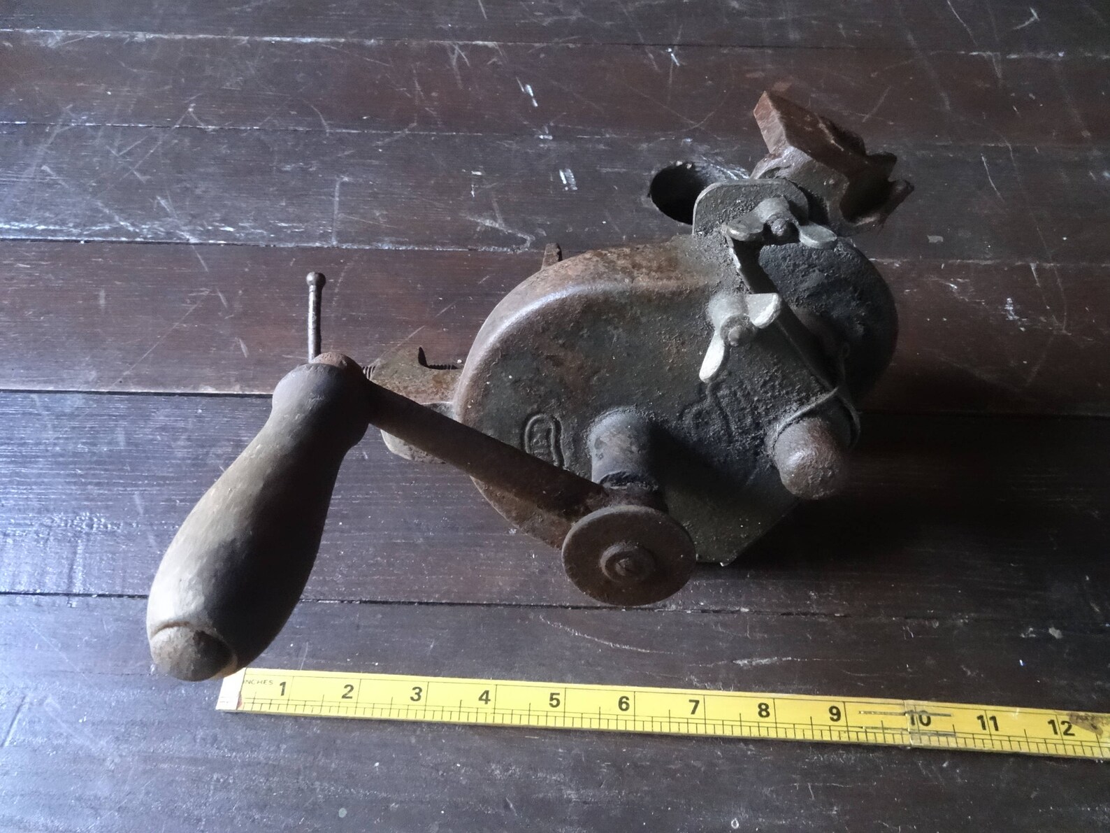 Vintage French Knife Sharpener Hand Driven Bench Attached Etsy