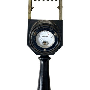 Vintage French Amps Amperes Volts Meter Electrical Test Equipment Steampunk Tester Prop Display Battery circa 1960&#39;s / EVE