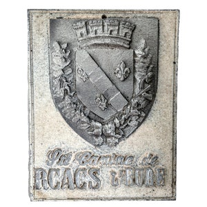 Vintage French Canine L'Eure RCACS Dog Society Prix Shield Plaque metal prize trophy prize wall decor display circa 1987 / EVE