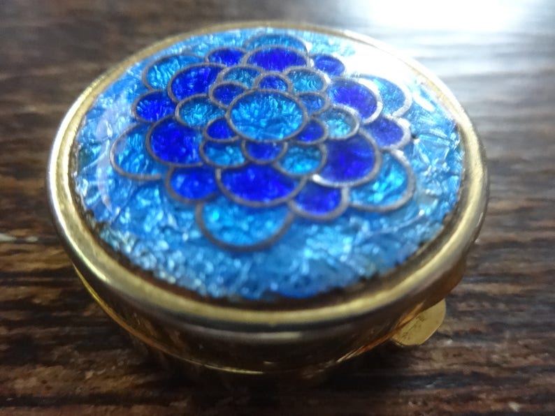 Vintage French Pill Box Ring Jewelry Jewellery Trinket Small Storage Pot Tin Container OTHERS ALWAYS AVAILABLE c1980/'s English Shop