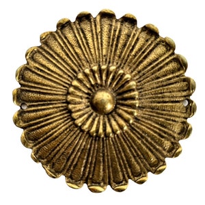 Antique French Ornate Brass Metal Gold Coloured Door Handle Plate Interior Decor Furniture Hardware circa 1910&#39;s / EVE