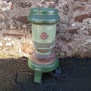 Vintage Austrian Adapted Paraffin Heater Lamp Electric Illuminating Desk Light circa 1940-50&#39;s / EVE of Europe