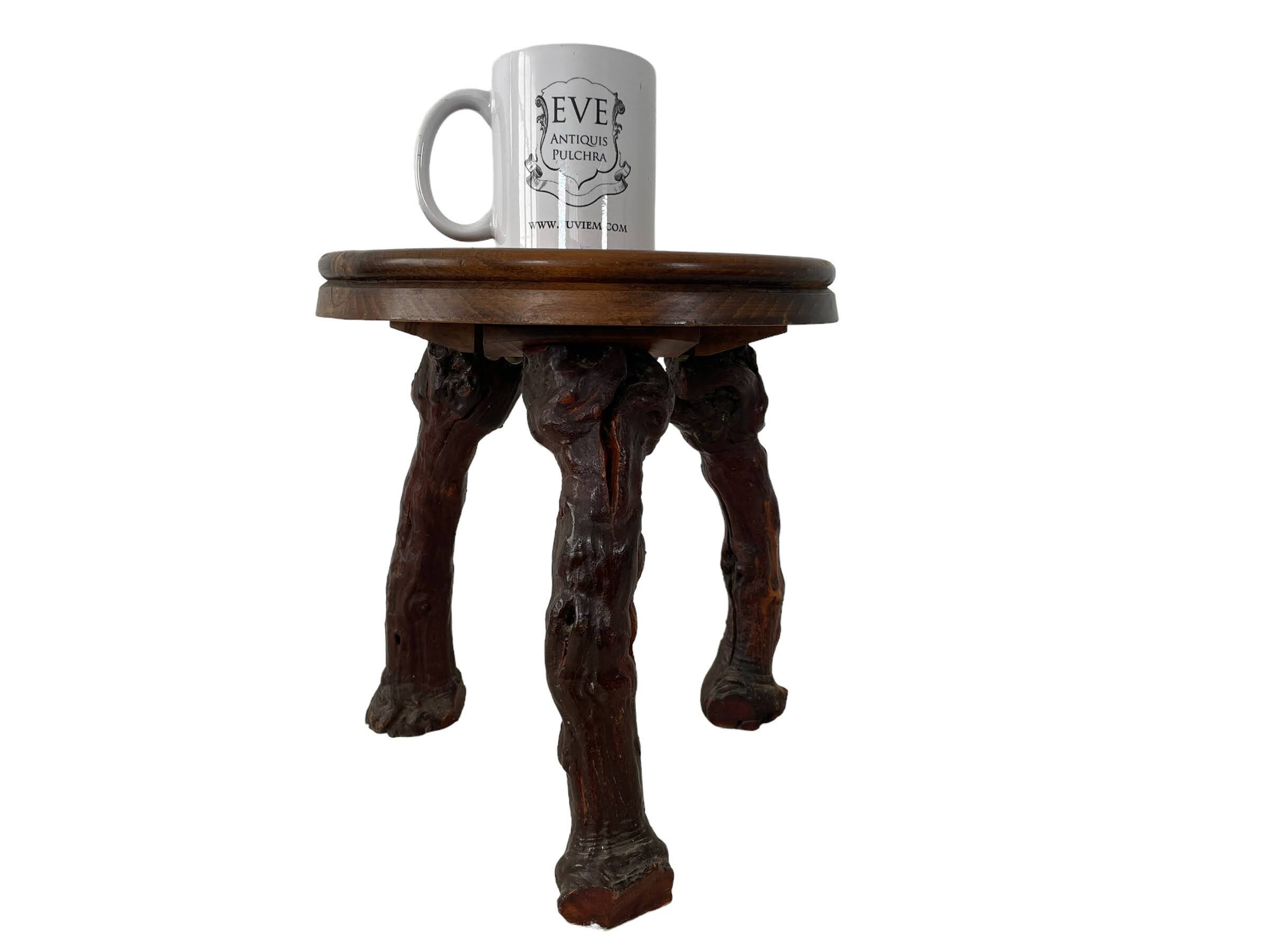 Stool Vintage French Wooden Wood Grape Vine Plinth Support