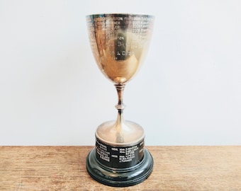 Vintage English Medium Silver Plated Trophy Cup Award Prize W.B.C, 65's & Over Winner Winners Award circa 1963-2014 / EVE of Europe