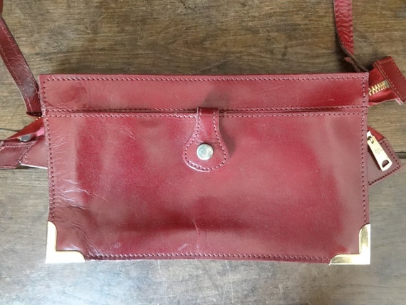 Vintage English Leather Red Ladies Handbag Carry Case Shoulder - Etsy