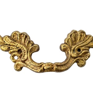 Antique French Drawer Pull Pulls Handles Brass Two Available Handle circa 1910-20&#39;s / EVE