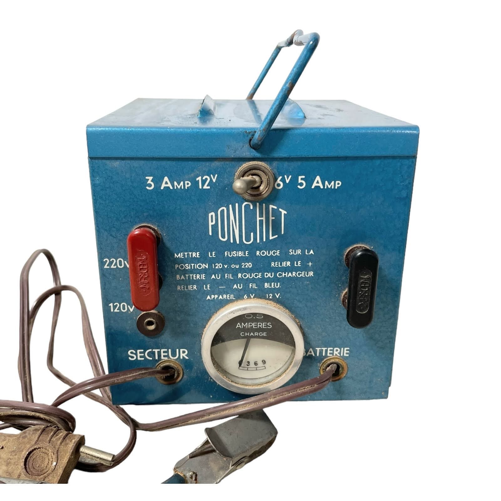 Vintage French Battery Charger Charging Mains Instrument Tool Car