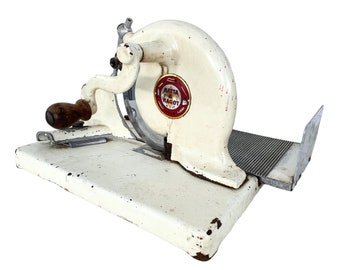 Vintage French Butcher Boucherie Chacuterie Shop Manual Hand Driven Meat Slicer Butchers Cutter Slicing Decor Rustic Kitchen c1950's / EVE