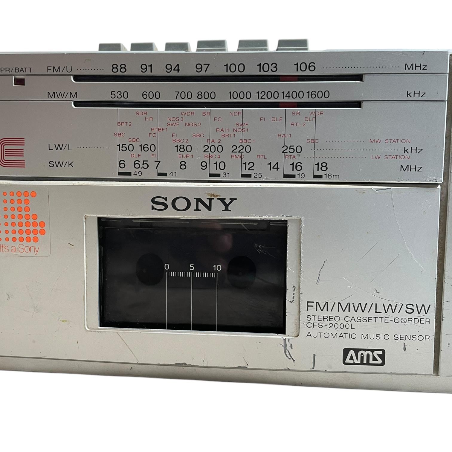 Vintage Malaysian Sony Stereo Cassette-corder CFS-2000L Cassette
