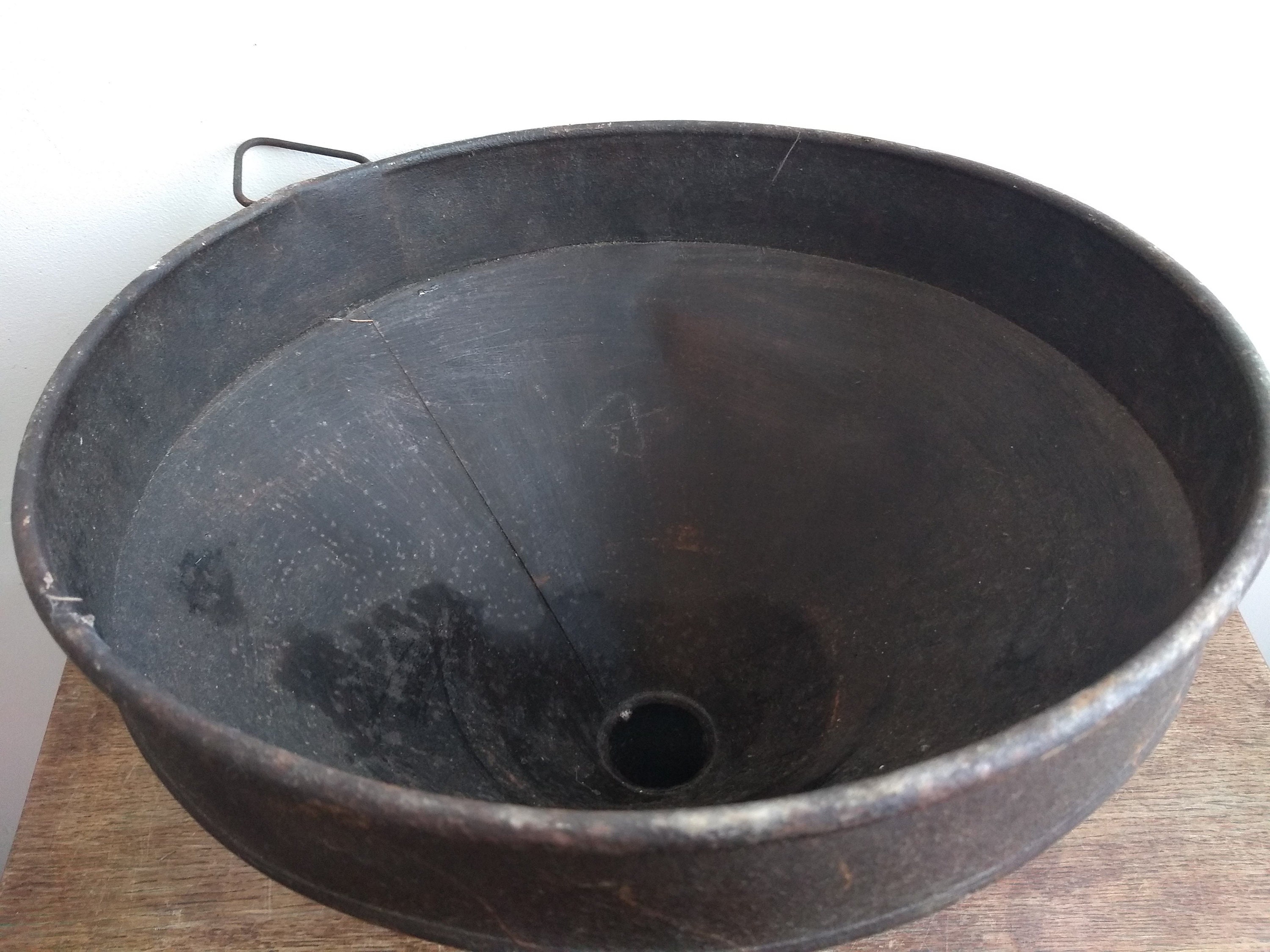 Vintage French Large Heavy Metal Milk Churn Funnel Dairy Industrial ...
