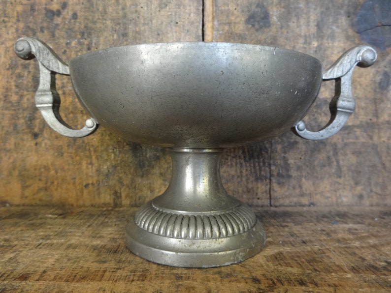 Vintage French Pewter Unengraved Loving Trophy Winner Cup prize handled award c1960-70/'s English Shop