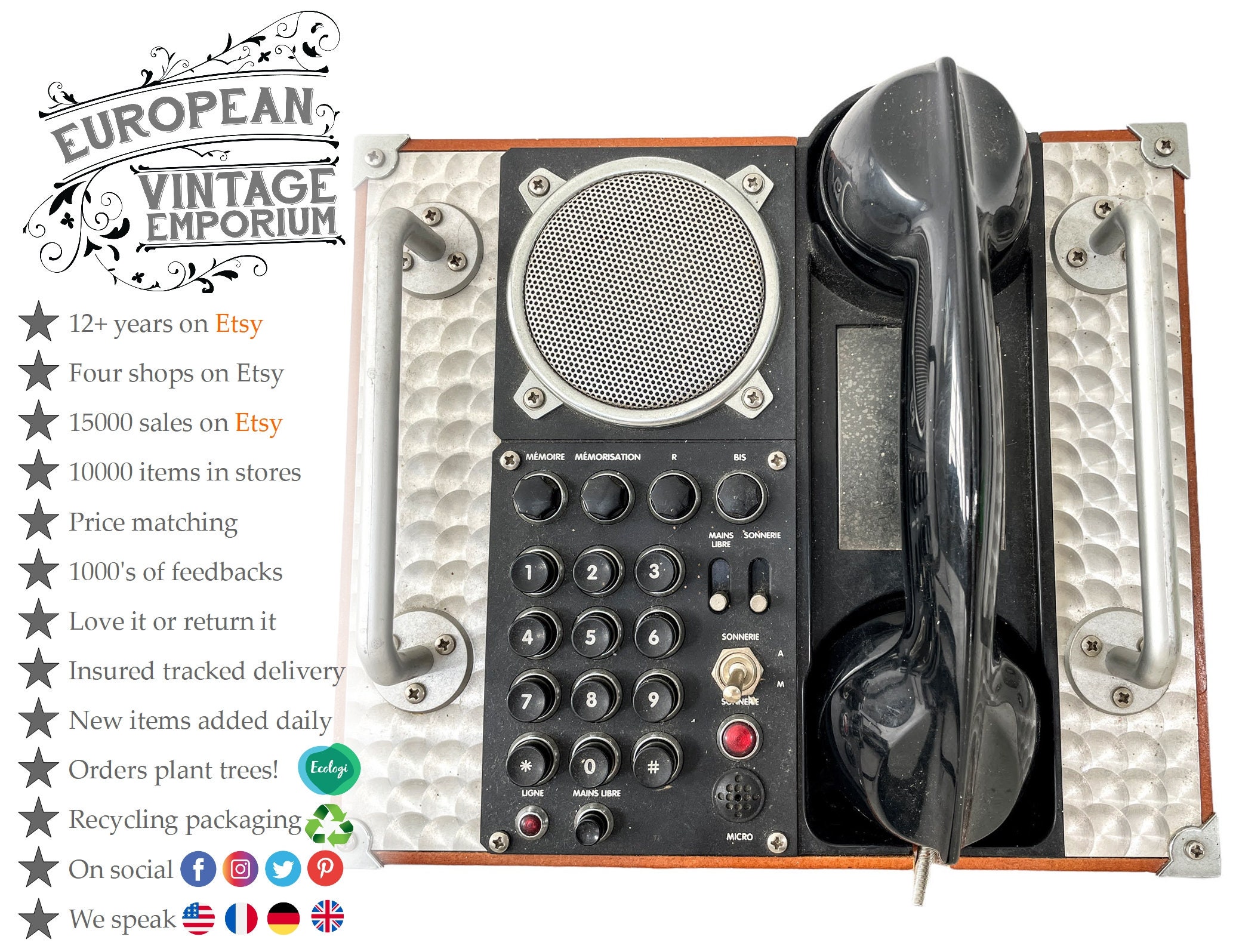 置物 antique USA telephone Vintage Chinese Field Style Industrial Telephone Spirit of St
