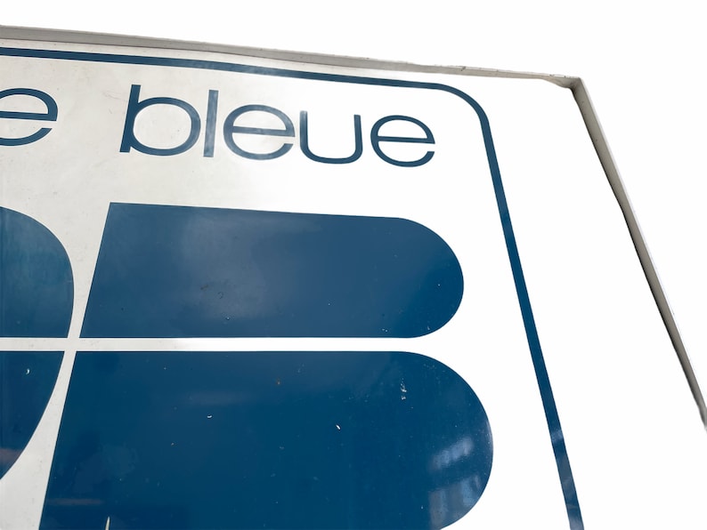 Vintage French Large External Visa Carte Bleue Metal Shop Sign on Stand ...