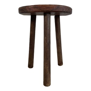 Stool Vintage French Wooden Wood Milking Chair Seat Kitchen Table Farm ...