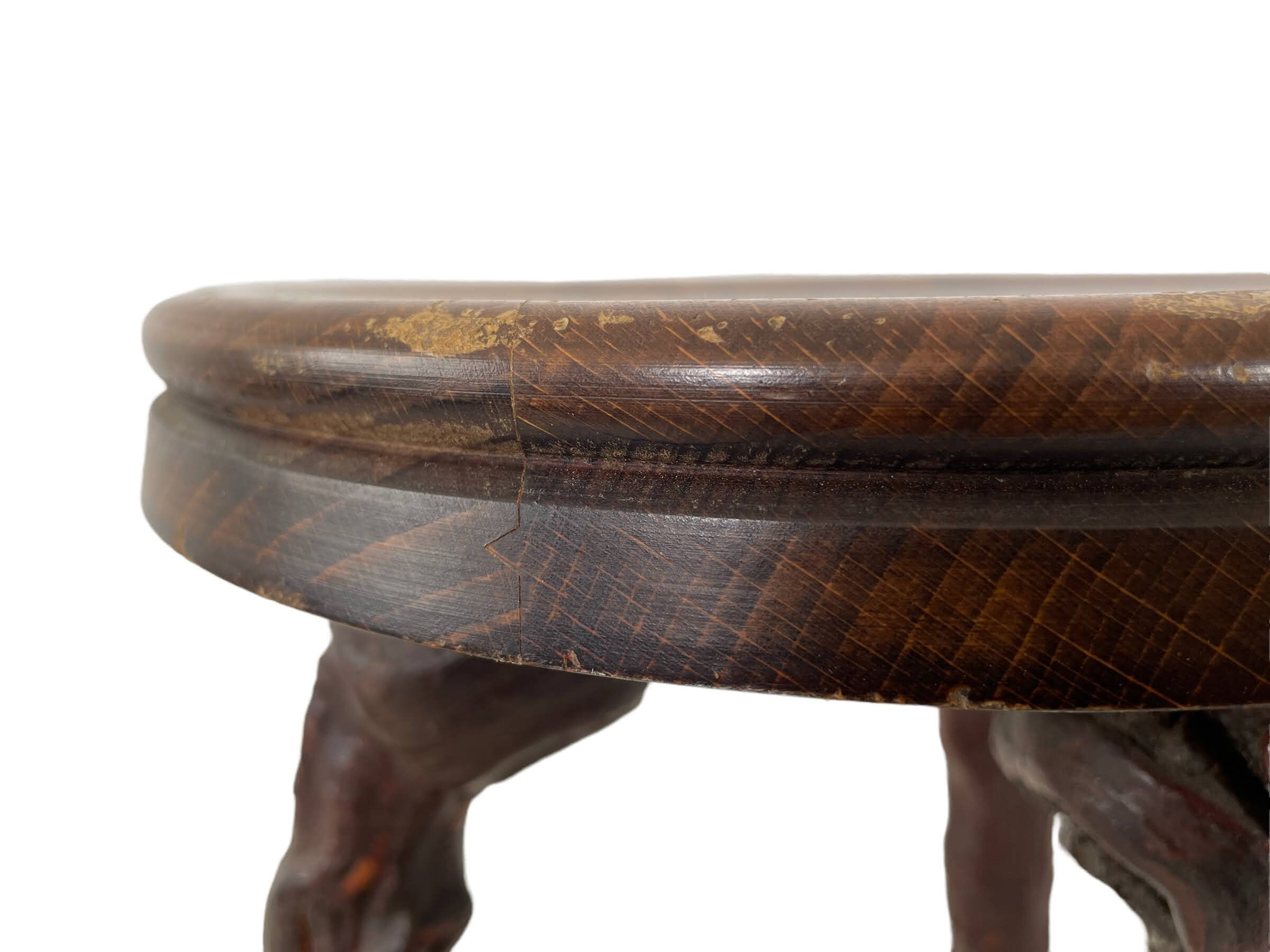 Stool Vintage French Wooden Wood Grape Vine Plinth Support