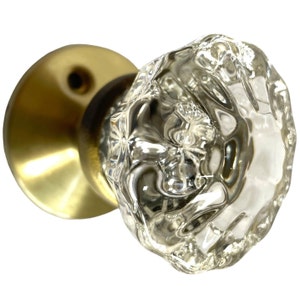Vintage Canadian Dominion Lock Co Ltd Jewel Glass Dummy Knob Metal Brass Door Knobs Handles Handle SOLD INDIVIDUALLY circa 1980-90&#39;s / EVE