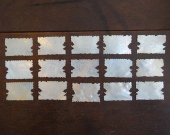 Antique Chinese INDIVIDUAL Mother Of Pearl Gaming Chips Counters Tokens Hand Produced Carved Engraved circa 1800-1900&#39;s / EVE of Europe
