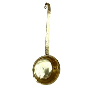 Vintage French Large Brass Ladle Soup Sauce Casserole Spoon Scoop Cutlery Hanging Display Country Kitchen circa 1960-70&#39;s / EVE