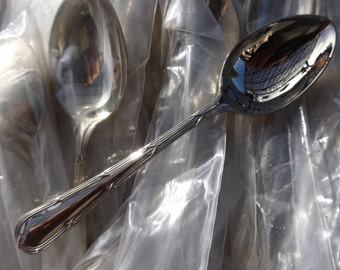 Vintage English Sheffield Made Unfinished Reed & Ribbon Small Tea Spoon Cutlery Silverware PRICED INDIVIDUALLY c1960&#39;s / EVE