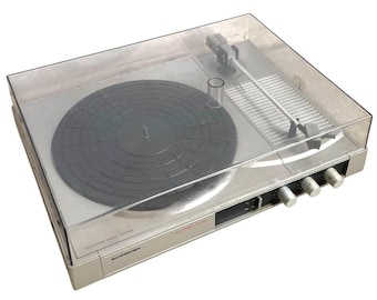 Vintage German Schneider Cased Mains Battery Record Player with inbuilt speaker and connections for external circa 1980's / EVE