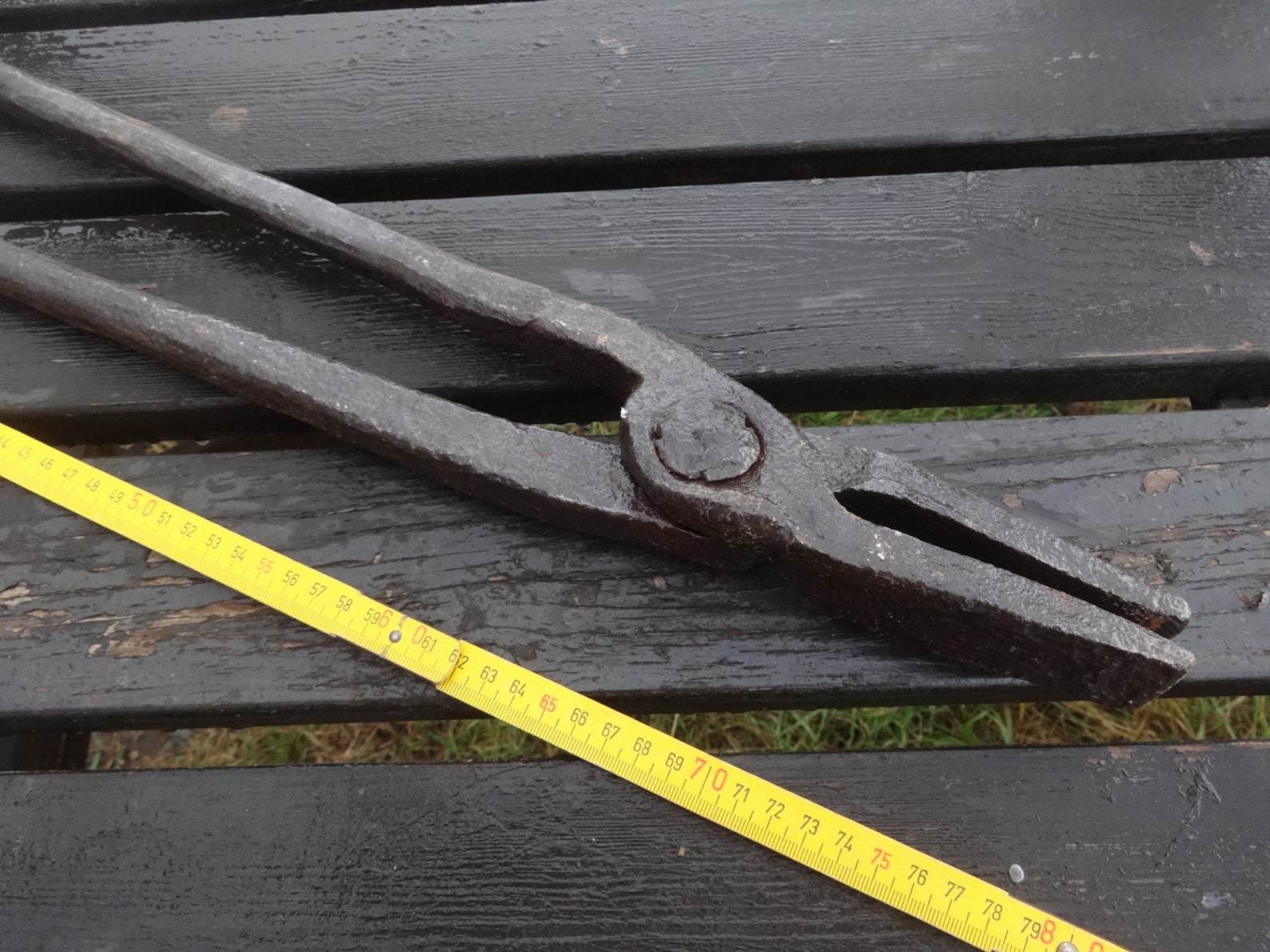 Antique French Extra Large Metal Tongs Pliers Tool Ironsmith Etsy